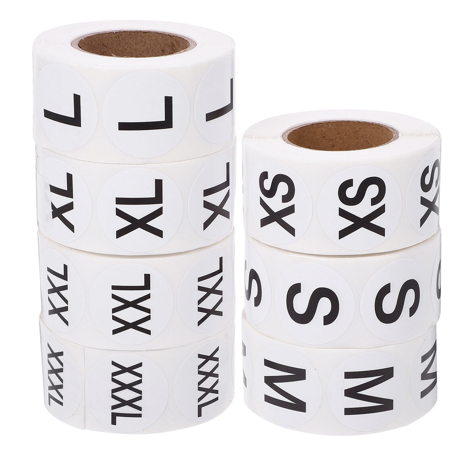 Jibingyi 7 Rolls Self Adhesive Size Labels Round Clothing Size Stickers