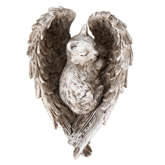 WEAVILUX Home Decor Angel Figurine Resin Grey 1Pack