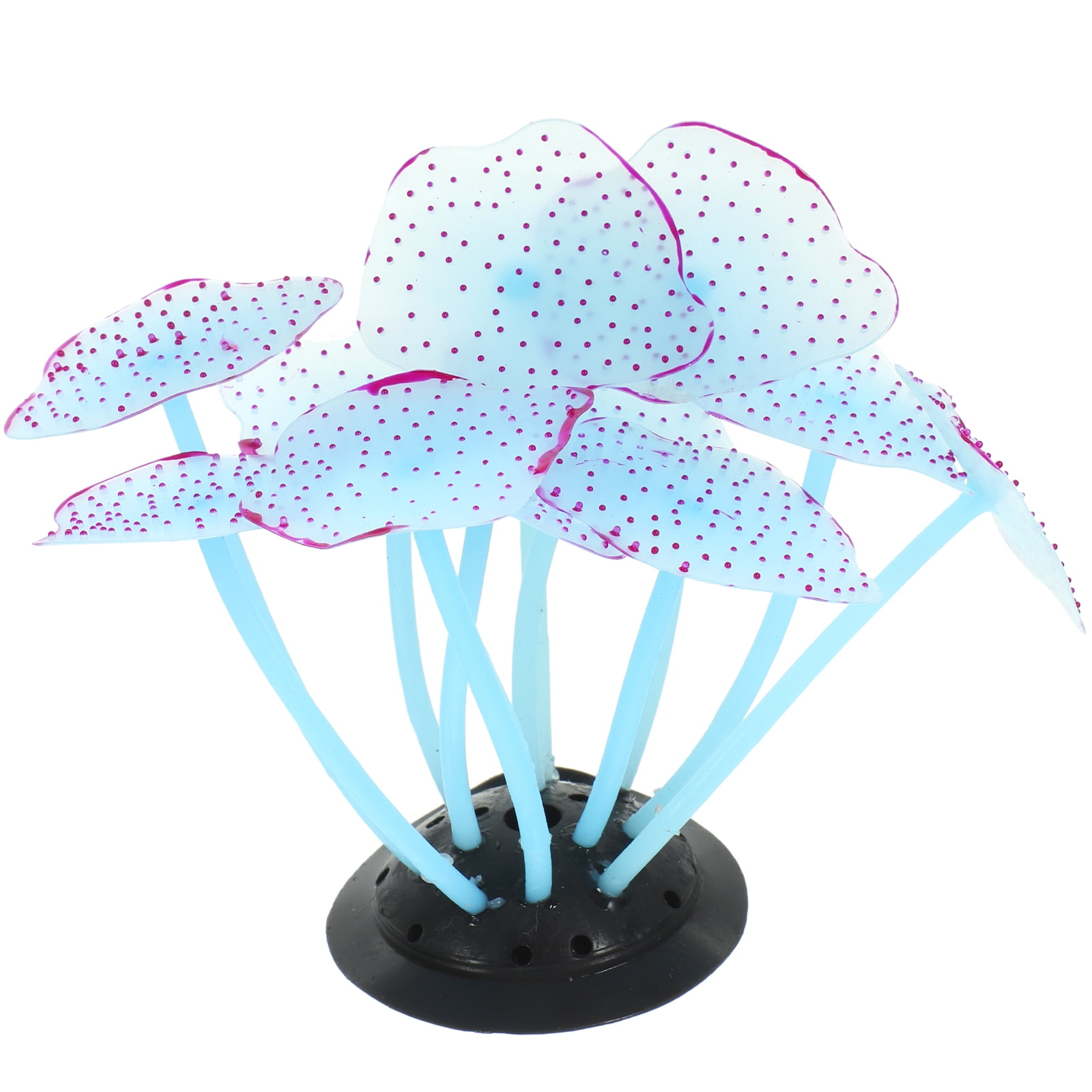 4PCS Glowing Aquarium Coral Decor - Fluorescent Silicone Coral With Suction Cups For Fish Tanks
