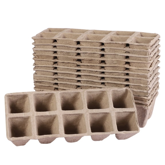 Jibingyi Toyvian 13pcs Biodegradable Plant Starter Trays with 10 Grids Nursery Peat Pots for , Random Color