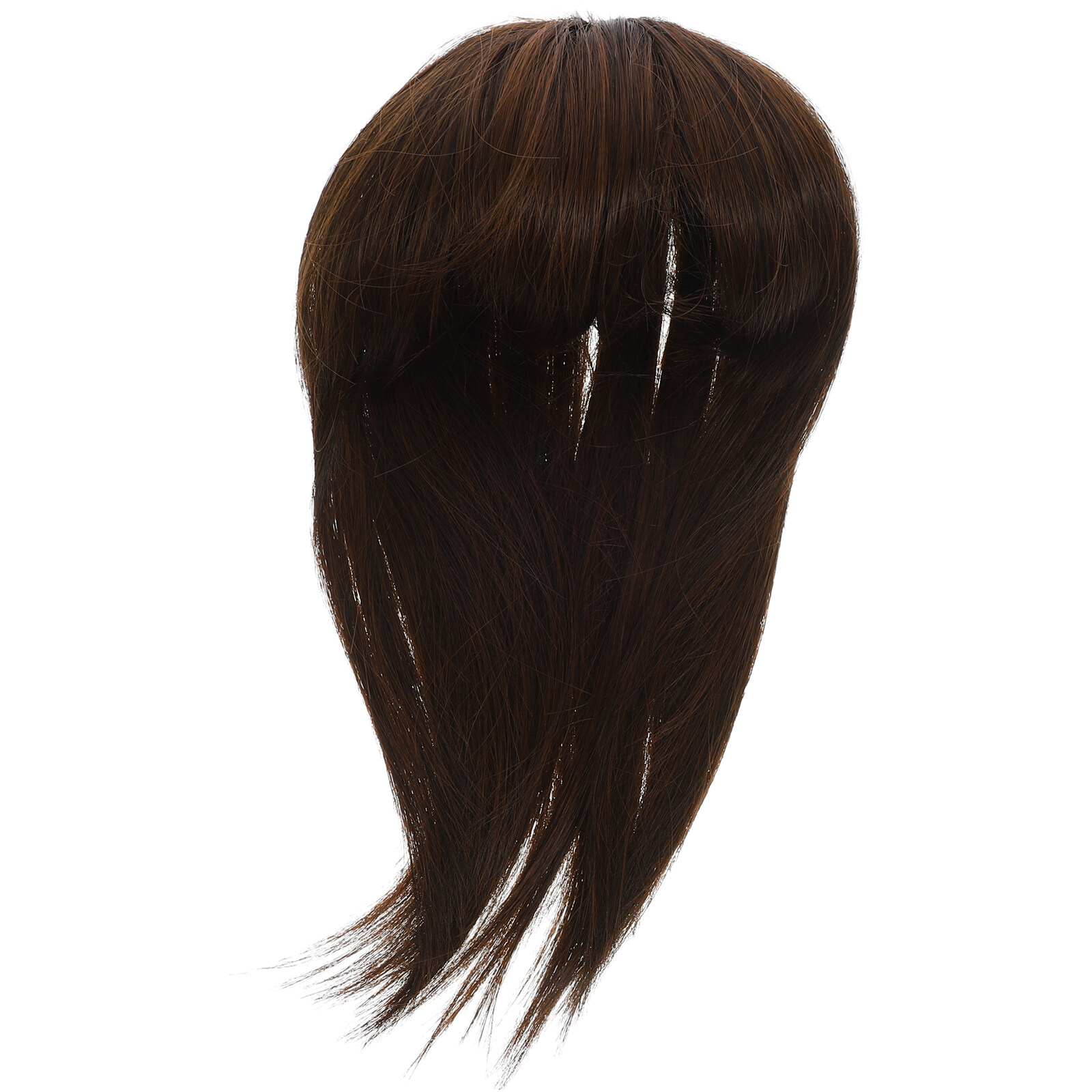 Seiden-Wiglet-Clip In Krone, Handgefertigt, Mit Stumpfem Pony, 40 Cm Dick, Hellbraun