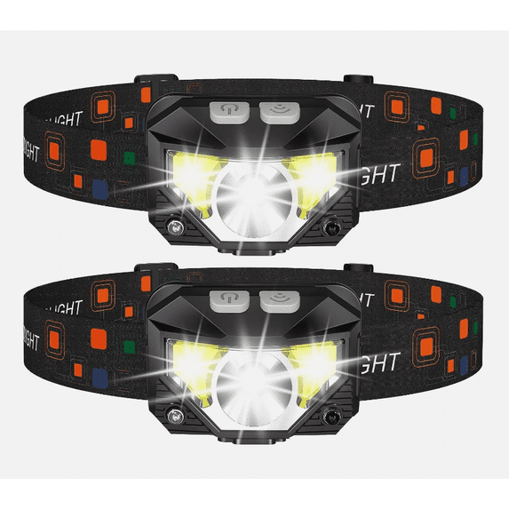 Amazon: 2-Pack Rechargeable Headlamp LED 1200 Lumen Head Lamp with 8