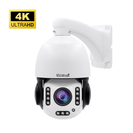 JideTech PTZ Camera Outdoor,5MP 20X Optical Zoom PoE IP Camera with 360° Rotate and 1000ft View Distance/Human Detection & Auto Tracking/11 IR Lights Night Vision/Two Way Audio/IP66 Waterproof