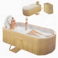 thumbnail image 1 of JieC 47" Folding Bathtub, Large Non-Inflatable Adult & Children's Outdoor Pool, Yellow (With lid), 1 of 11
