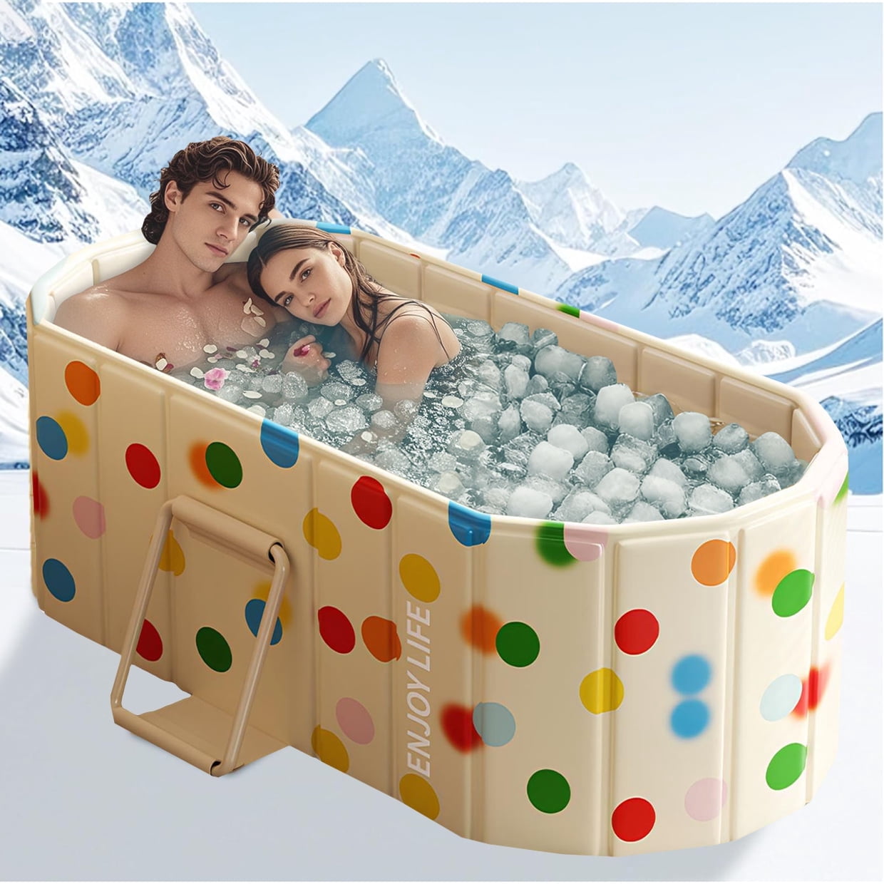 Foldable Exercise Pool JieC Foldable Swimming Pool, Large Non-Inflatable Adults Kids Outdoor ...