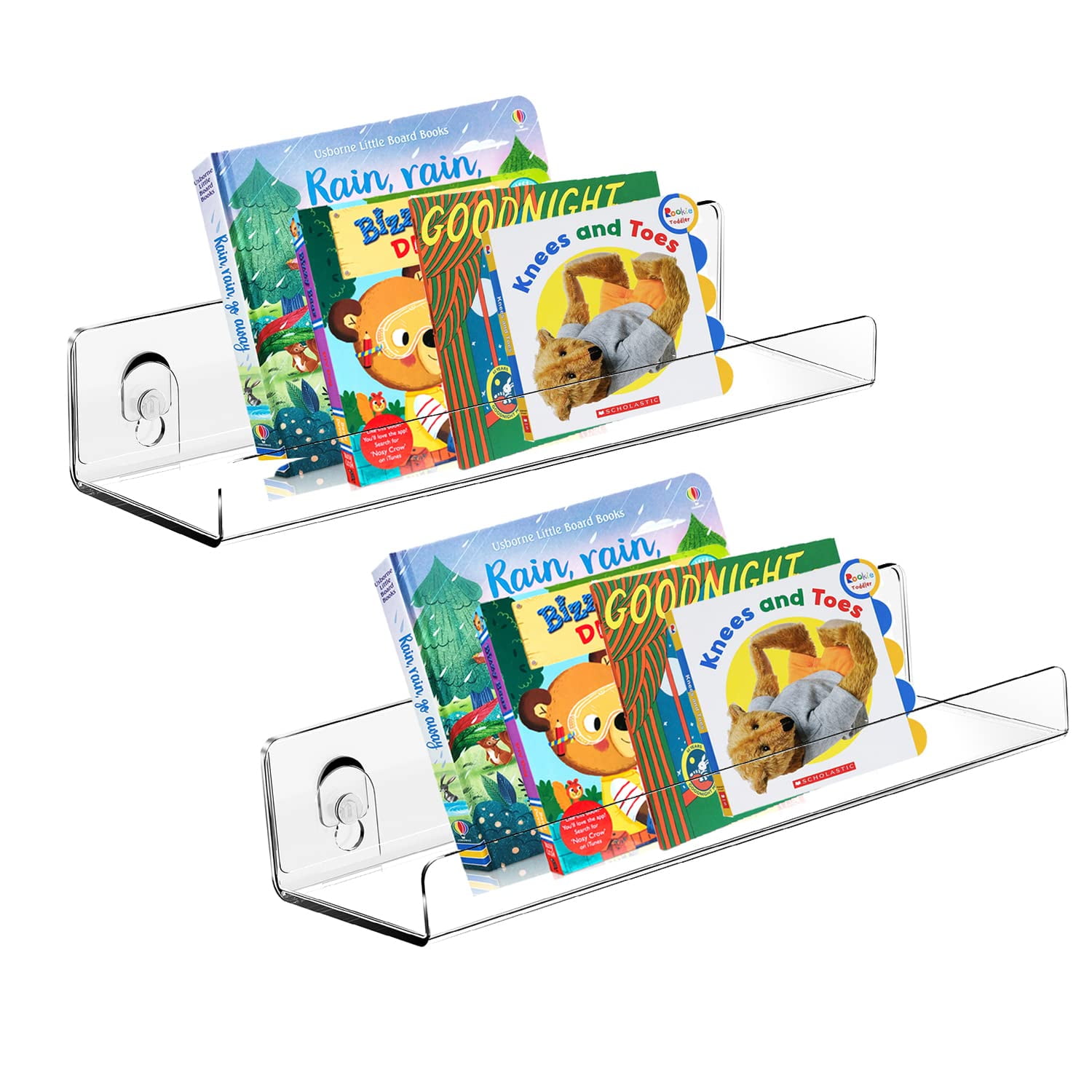 JiePai Acrylic Floating Wall Shelf Bookshelf 15 Inch,Wall Mounted