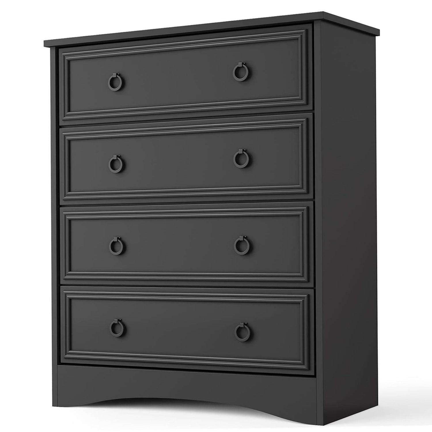 Jiekair Black Dresser, 4 Drawers Dresser Chest for Bedroom,Home Room