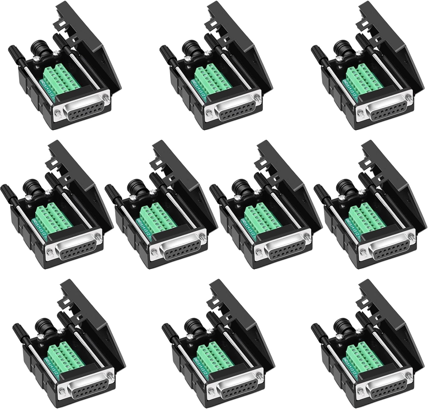 Jienk 10PCS DB15 Female RS232 Serial Adapters,D-SUB 15Pin Port Terminal ...