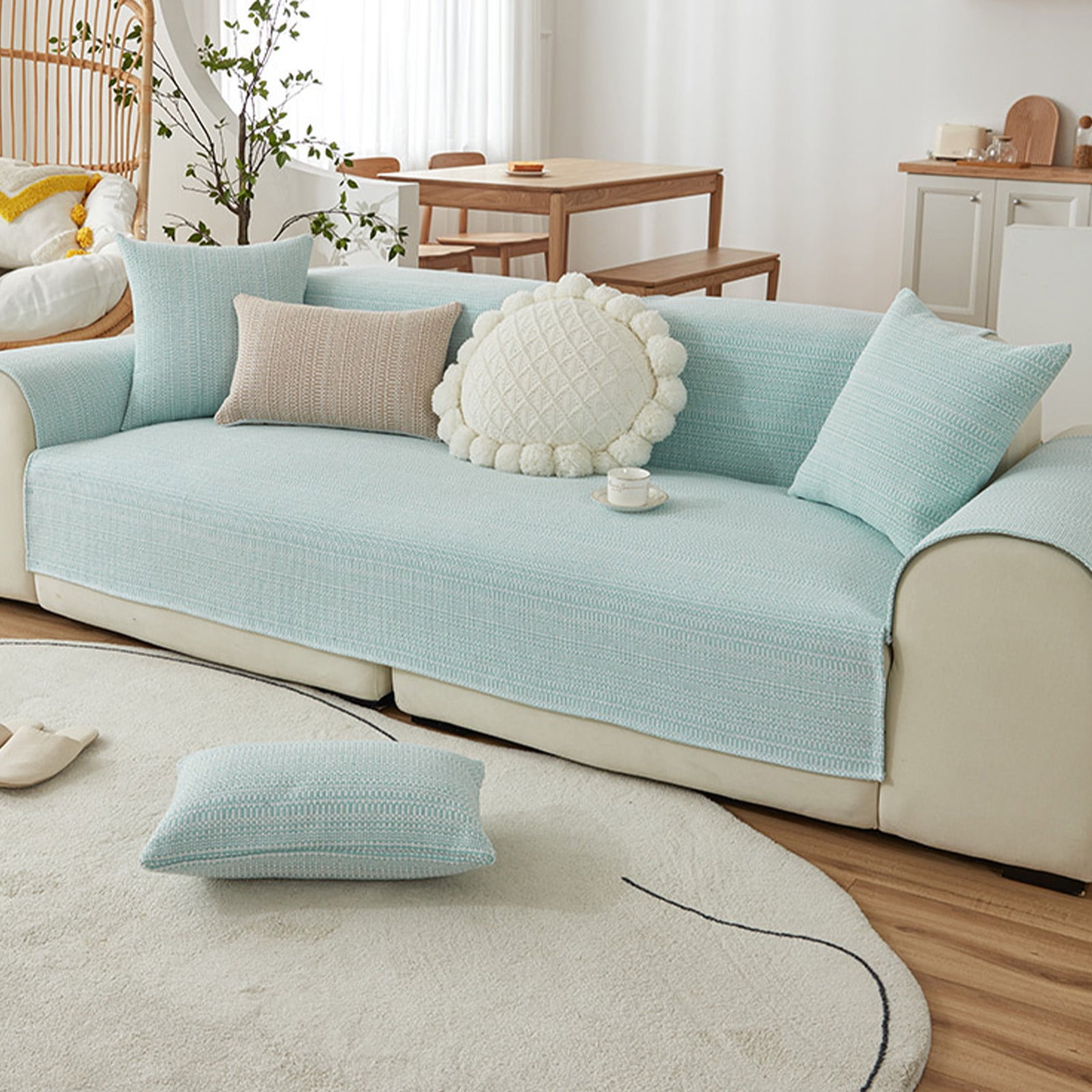 Jienlioq Bedding Comforter Sets Linen Sofa Cushions For All Seasons Easy And Modern Non Slip And Dirt Proof Cotton And Linen Woven Sofa Cover