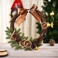 thumbnail image 1 of Jienlioq Christmas Clearance 12 Inch Round Rattan Christmas Wreath for Front Door Decor, Rustic Window Hanging Holiday Decoration, Boho Farmhouse Wall Ornament Indoor Outdoor, 1 of 7