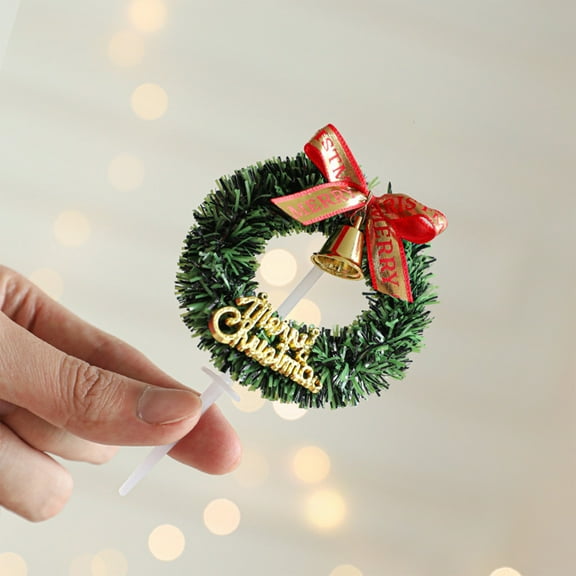 Jienlioq Christmas Clearance 3D Christmas Cake Topper Set: Santa, Tree & Wreath Decorations, Edible-Grade Birthday Party Fondant Inserts for Festive Dessert Presentation