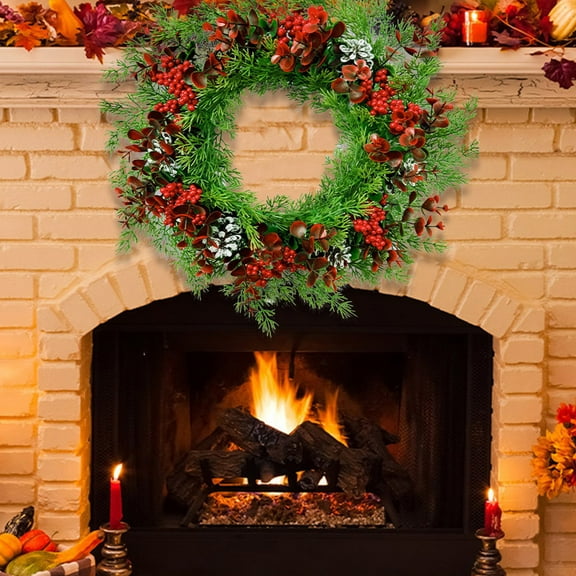 Jienlioq Christmas Clearance Extra Large Christmas Wreath Decor for Front Door Window Display - Holiday Mall Scene Setting Prop Giftable Xmas Hanging Ornament Indoor Outdoor