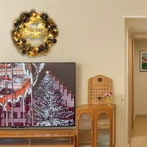 Jienlioq Christmas Clearance Jingle Bell Pine Needle Christmas Wreath - Front Door Hanging Decor with Red Bells for Home Scene Holiday Cheer Indoor Outdoor