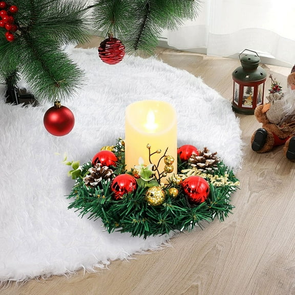 Jienlioq Christmas Clearance Scented Christmas Candle Wreath Centerpiece with Essential Oils, Holiday Tabletop Decor for Festive Home Ambiance, Desktop Aromatherapy Decorations