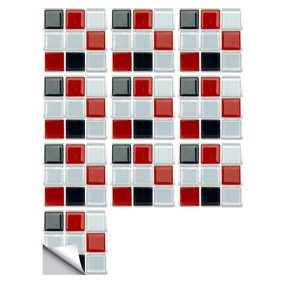 Jierger 1 Set 10pcs Self Adhesive Tile 3D Sticker Kitchen Bathroom Wall Sticker Decoration for Bathroom, Kitchen, Wall Decoration