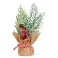 thumbnail image 1 of Jierger 11.02 Inch Tiny Christmas Tree – Linen Small Artificial Tree with Realistic Needles for Indoor and Outdoor Decor Home Ornaments Collectible Christmas Trees Decorations, 1 of 9