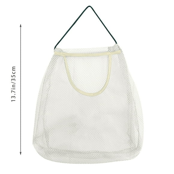 Jierger 13.7in Hanging Vegetable and Fruit Storage Bag Kitchen Sundries Hanging Wall Type Polyester Breathable Storage Net Bag for shopping, grocery shopping, and picnics
