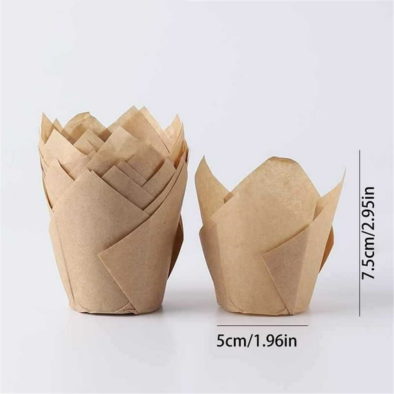 Jierger 200pcs Cupcake Liners Liners Cupcake Paper Baking Cup Holder for Wedding Birthday Party Ideal for Home Baking and Professional Kitchen UseStandard Size(brown)