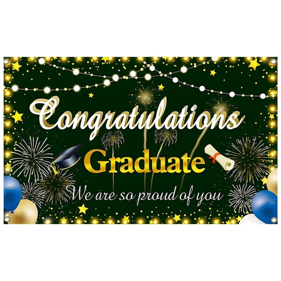 Jierger 2026 Graduation Decorations, 43 x 70 Inch Congrats Grad Banner and Photography Background, Large Wall Sign for Home Decor and Grad Party Photo Booth