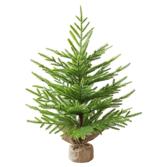 Jierger 23.62 Inch Artificial Small Christmas Trees with Warm Lights and Regular Styles Desktop Christmas Trees Are Very Suitable for Christmas Home Decoration
