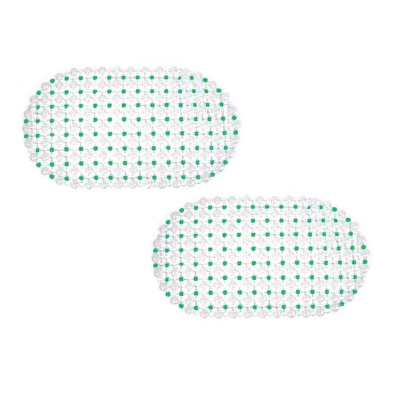 Jierger 2PCS Bathtub Mat Non Slip Bath Mat for Tub, Anti Slip PVC Floor Mat Bathtub Bath Shower Mat Non Slip Pad Rug Grip for Kids Elderly,Green
