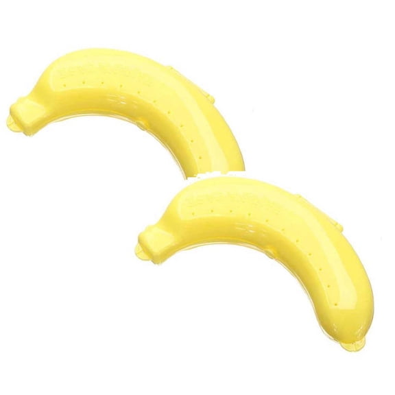 Jierger 2PCS Cute Fruit Banana Case Banana Saver Banana Protector Box Banana Keeper Holder Outdoor Travel Plastic Banana Storage Container Banana Carrier for Lunch Box Fruits Freshness