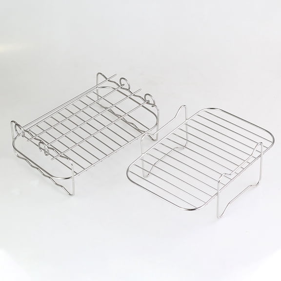 Jierger 2PCS Kitchen Utensils Double Pot Double Basket Air Fryer Accessories and Grill Ideal for Home Baking and Professional Kitchen Use