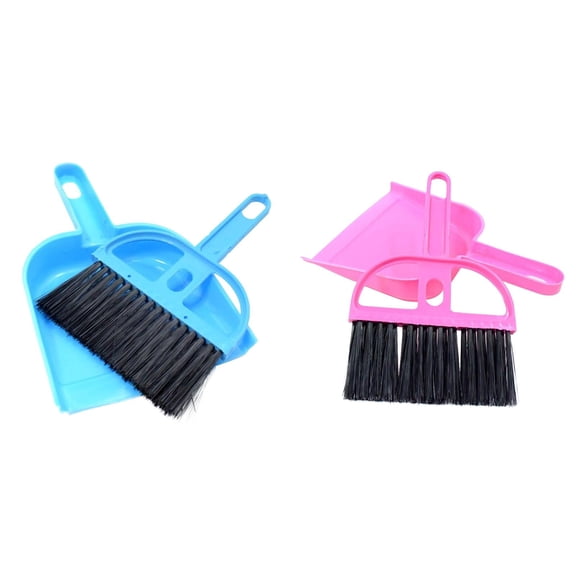 Jierger 2PCS Mini Dustpan and Brush Set Portable Cleaning Brush Whisk and Dust Pans Mini Hand and Dustpan Cleaning Tool for Cars Desk Keyboard Countertop and Pet Nest (2 Set)
