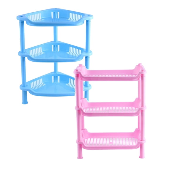 Jierger 2Pcs 3 Layer Square Triangular Corner Storage Organizing Caddy Stand for Bathroom Countertop Perfume Tray and Vanity Organizer, Makeup Cosmetic Storage, Corner Storage Organizers for Bathroom
