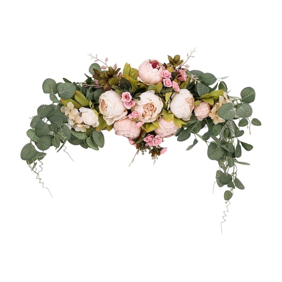 Jierger 30 Inch Rustic Wedding Arch Flowers, Artificial Floral Arrangement with Green Leaves Roses Peonies Sunflowers for Door Lintel, Table Centerpieces, Home Decor
