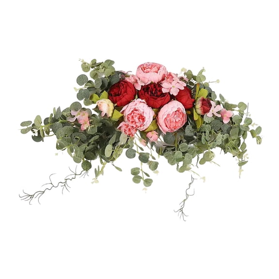 Jierger 30 Inch Rustic Wedding Arch Flowers, Artificial Floral Arrangement with Green Leaves Roses Peonies Sunflowers for Door Lintel, Table Centerpieces, Home Decor