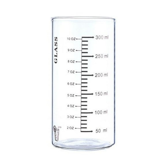 Jierger 300ml Glass Measuring Cup High Borosilicate Glass Measuring Cup Shot Glass Spirit Round Graduated Beaker for Kitchen Or Restaurant Easy To Read