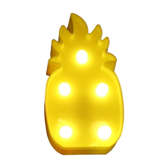 Jierger 3D Pineapple Shaped Christmas Decorative Lights, Battery Powered Night Lights for Table, Wall or Children's Room, Marquee Lights for Birthday Party and Bedroom Decor