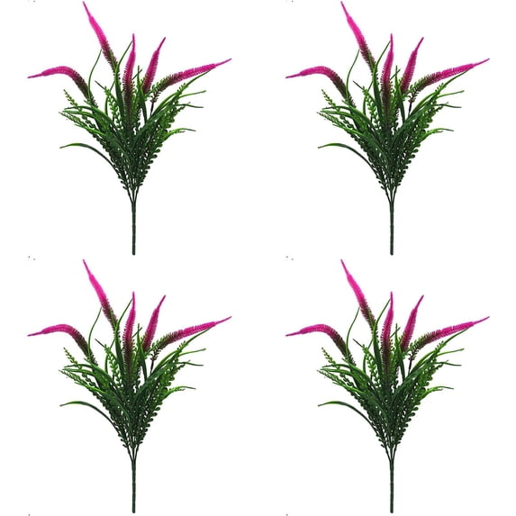 Jierger 4Pcs Artificial Plants Flowers Outdoor Plants Plastic Greenery Shrubs Indoor Outside for Wedding Bridal Party Home Table Mom Birthday Indoor Outside Garden Decor