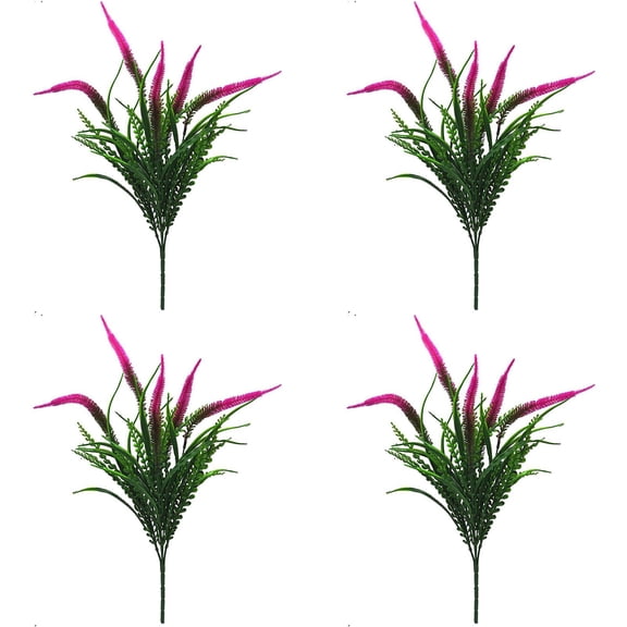 Jierger 4Pcs Artificial Plants Flowers Outdoor Plants Plastic Greenery Shrubs Indoor Outside for Wedding Bridal Party Home Table Mom Birthday Indoor Outside Garden Decor