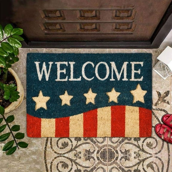 Jierger 4th of July Doormat American Flag Stars Stripes Patriotic Doormats Entrance Door Rug Summer Floor Mat for Memorial Day Independence Day Flag Day Home Holiday Decor 15.75x23.62 inches