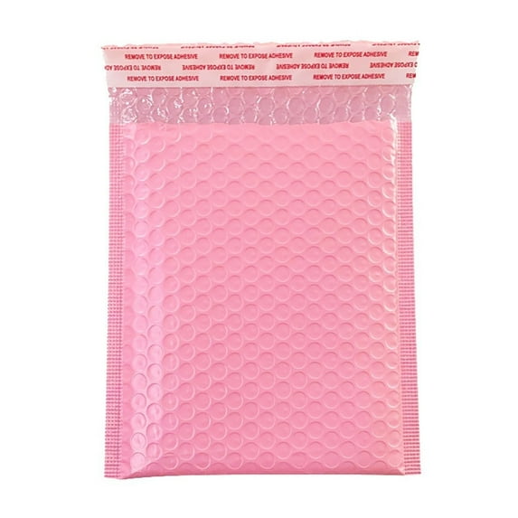 Jierger 50Pcs Bubble Mailers, Bubble Mailers Padded Envelopes Lined Poly Mailer Self Seal Seal Adhesive Waterproof Boutique Shipping Bags for Jewelry Makeup Supplies Pink 13 x 15 cm