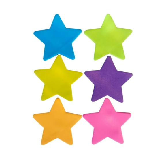 Jierger 6 Pcs Star Shaped Sticky Notes, Assorted Color Paper Stars for Bulletin Board, Classroom Decoration, Back toSchool, DIY Projects, Craft, and Graduation Party Decor
