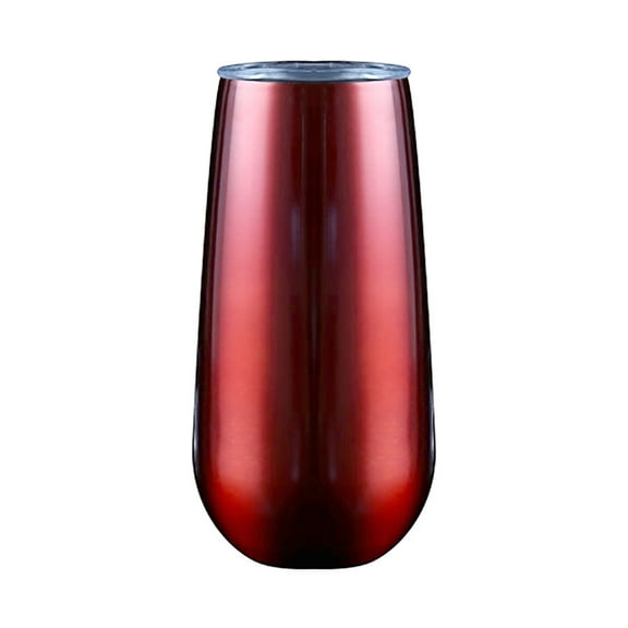 Jierger 6Oz StainlessSteel Stemless Wine Water Cup Double Wall Vaccum Insulation for Office/Kitchen/Travel/Home Coffee/Tea