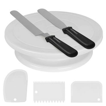 Jierger 6PC Rotating Cake Turntable Icing Spatula Smoother Revolving Cake Stand Decorating Baking Accessories Tools for Beginners and Pros