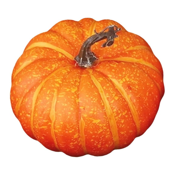 Jierger 7 Inch Orange Artificial Pumpkin Lifelike Pumpkins Halloween Fall Thanksgiving Autumn Pumpkin Rustic Farmhouse Home Table Centerpiece Decoration