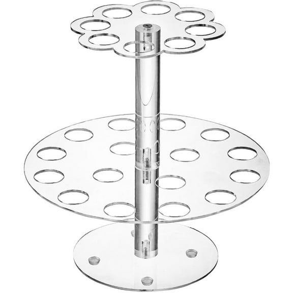 Jierger Acrylic Ice Holder 2 Tier Ice Holder Stand with 24 Holes Clear Hand Roll Holder Stand Food Display Stand Perfect for Parties, Weddings Durable and Easy-to-Clean Design, Ideal for Home
