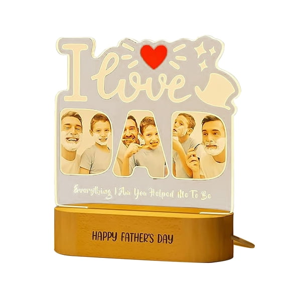 Jierger Acrylic Plaque Personalized Night Light, Custom Photo Anniversary Memorial Gift for Couples, Birthday and Valentine's Day or Christmas Gifts