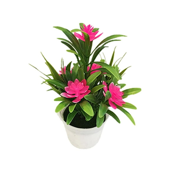 Jierger Artificial Plant Flower Exquisite Artificial Flower Potted Plant Bonsai Wedding Party for Outside Spring Wedding Home Hanging Box Planter Decorations Garden Porch Patio Yard Decoration