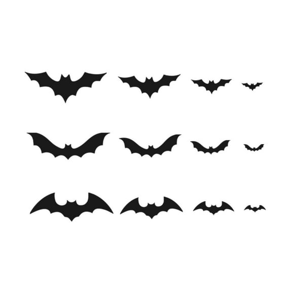Jierger Bats Wall Decor 12 Pcs 3D Bat Halloween Decoration Stickers for Home Decor 4 Size Black Bats for Room Indoor Outdoor Home Décor