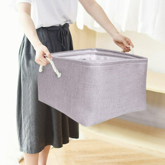 Jierger Canvas Fabric Foldable Basket Laundry Storage Baskets with Handles for Toys Coating Storage Baskets Gift Baskets for Children, office, Bedroom, Clothes