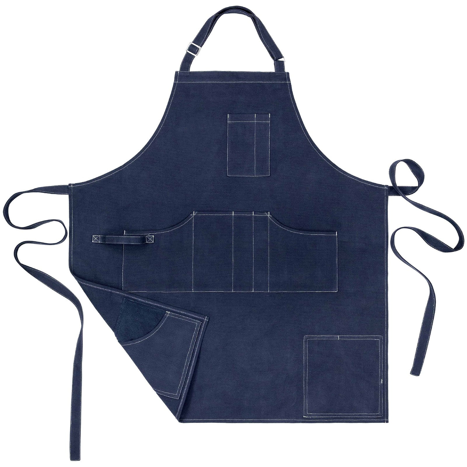 Jierger Chef Apron for Men Kitchen Apron with Pockets for Women Large Unisex Canvas Apron for Cooking Grilling BBQ Baking Heavy Duty Apron for Work(23.5 x 32 inches)