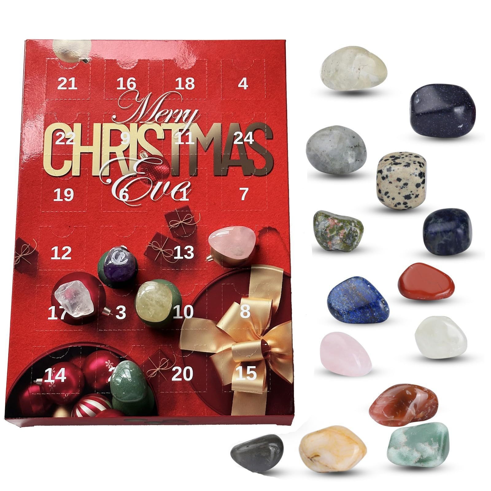 Jierger Christmas Advent Calendar 24 Gemstones Christmas Gifts for Kids
