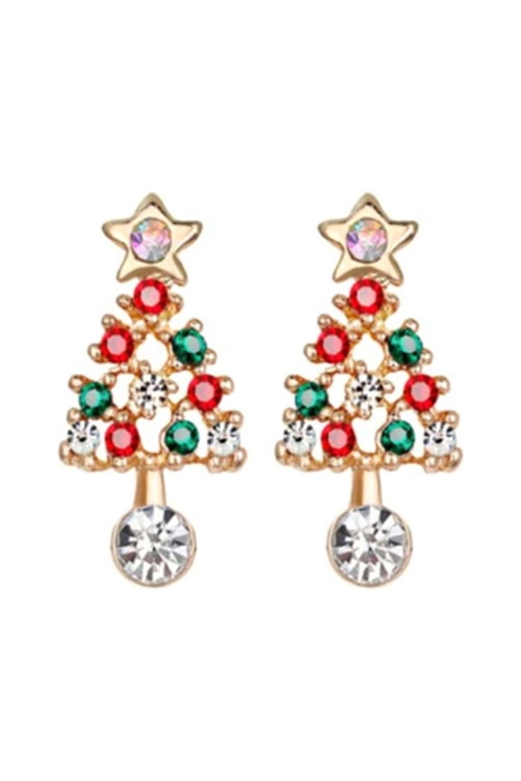 Christmas Color Cartoon Jewelry Cute Christmas Tree Earring Christmas Atmosphere Ornaments for Mom Wife Daughter Sister, Jewelry Gifts for Birthday Christmas