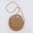 thumbnail image 1 of Jierger Circle Handwoven Round Retro Rattan 𝑺𝒕𝒓𝒂𝒘 Beach Bag Crossbody Holiday Beach Braided Bag Round Hand Bill Shoulder Dual Use Everything Casual 𝑺𝒕𝒓𝒂𝒘 Braided Bag, 1 of 7